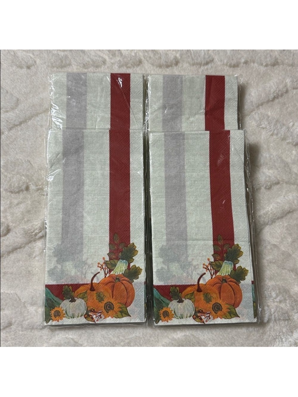 Greenbrier Thanksgiving Harvest Fall Guest Shaped Napkins 14 x 4 packs